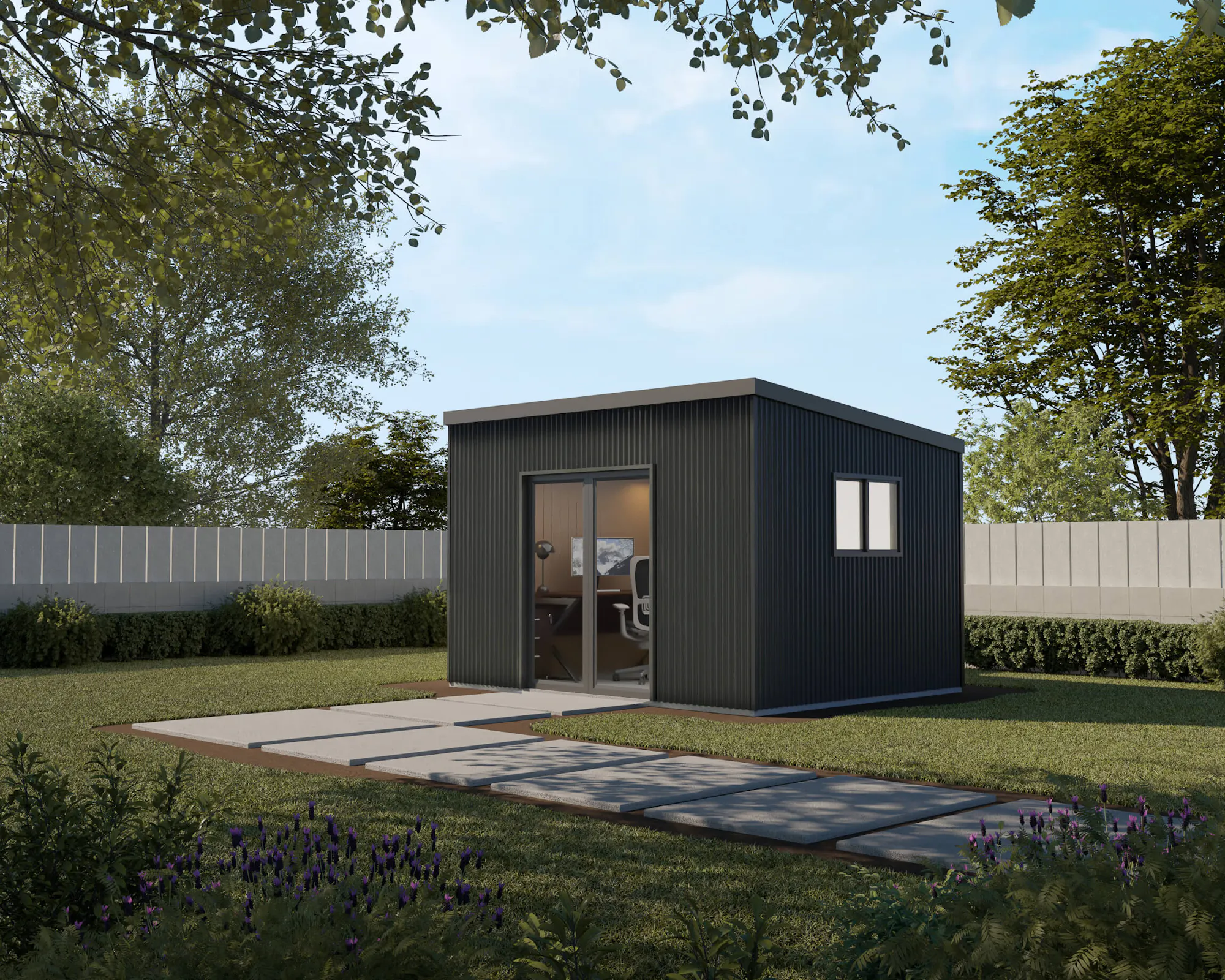 Studio-Shed LOW-RES Shed-Exterior-Home-Office-Skillion-Coro-Profile